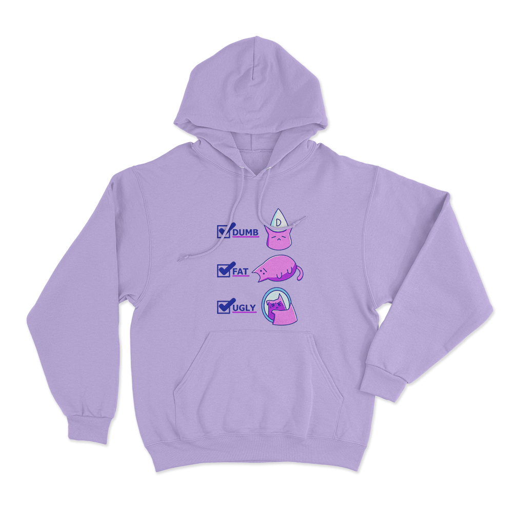 Dumb Fat Ugly Cat Unisex Hoodie Purple Dumb Fat Ugly Cat Unisex Hoodie Purple