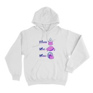 Dumb Fat Ugly Cat Unisex Hoodie White