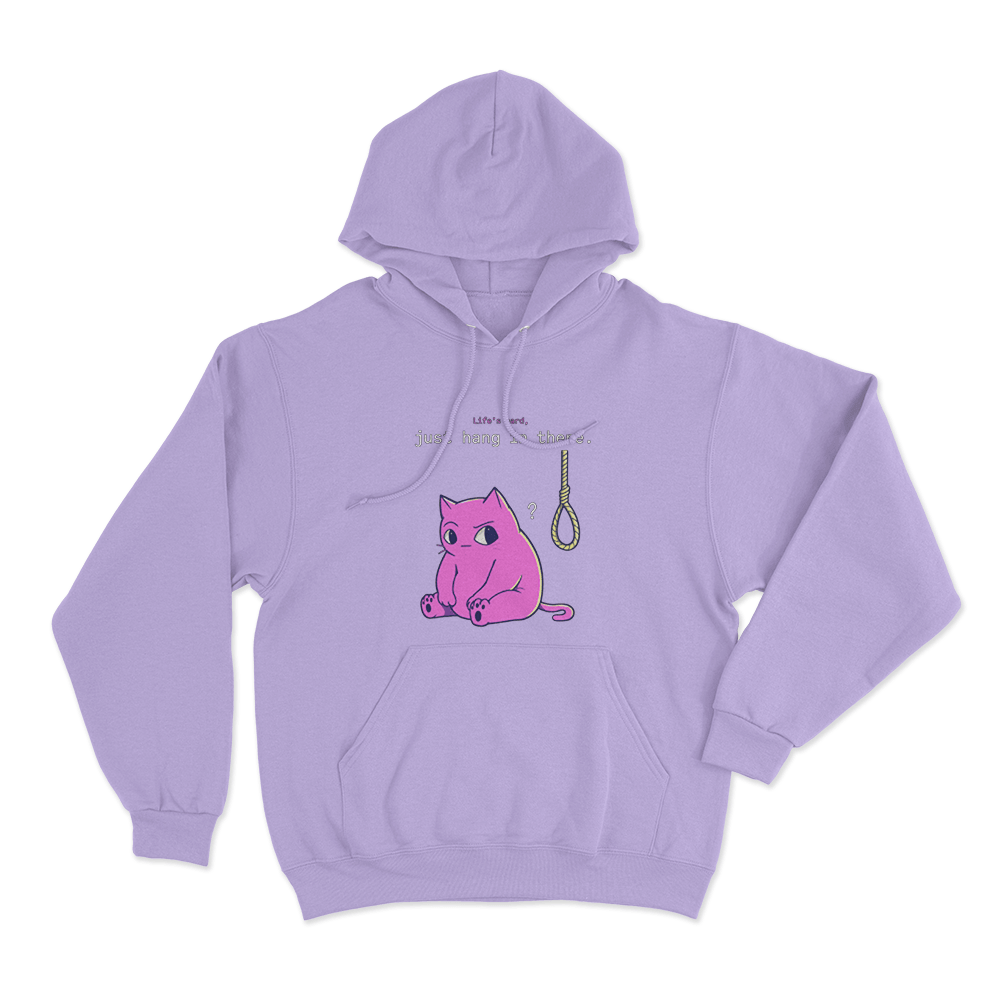 Just Hang In There Cat Unisex Hoodie Purple Just Hang In There Cat Unisex Hoodie Purple