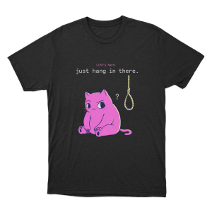 Just Hang In There Cat Unisex T Shirt Black