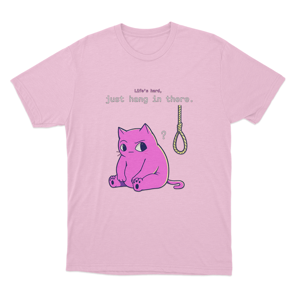 Just Hang In There Cat Unisex T Shirt Pink Just Hang In There Cat Unisex T Shirt Pink