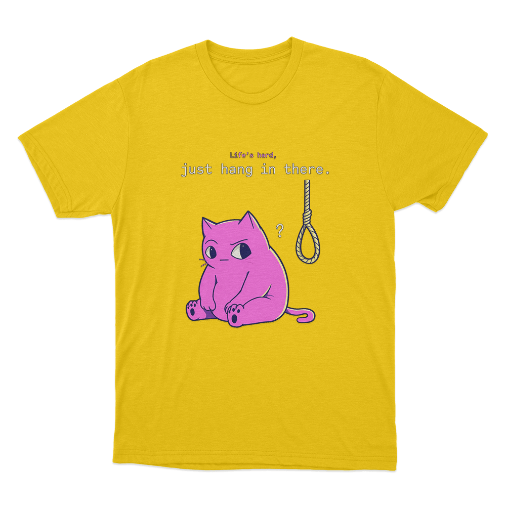 Just Hang In There Cat Unisex T Shirt Yellow Just Hang In There Cat Unisex T Shirt Yellow