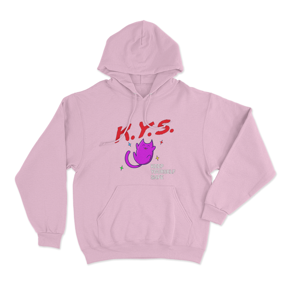 Keep Yourself Safe Pink Cat Unisex Hoodie Pink Keep Yourself Safe Pink Cat Unisex Hoodie Pink
