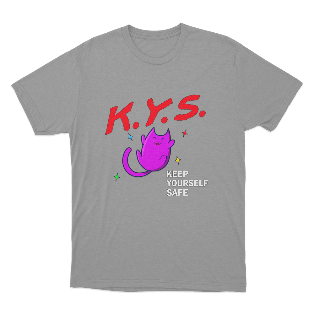 Keep Yourself Safe Pink Cat Unisex T Shirt Grey Keep Yourself Safe Pink Cat Unisex T Shirt Grey