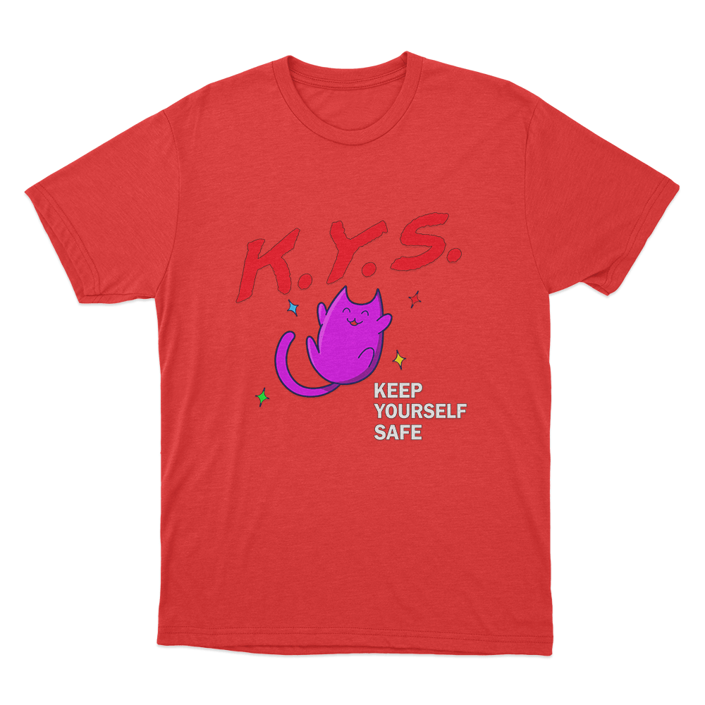 Keep Yourself Safe Pink Cat Unisex T Shirt Red Keep Yourself Safe Pink Cat Unisex T Shirt Red