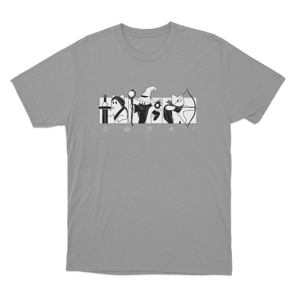 Soda Fantasy Cat Party Unisex T Shirt Grey Soda Fantasy Cat Party Unisex T Shirt Grey