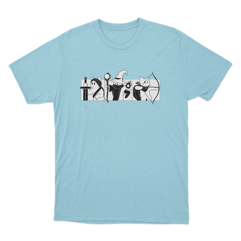 Soda Fantasy Cat Party Unisex T Shirt Sky Blue Soda Fantasy Cat Party Unisex T Shirt Sky Blue