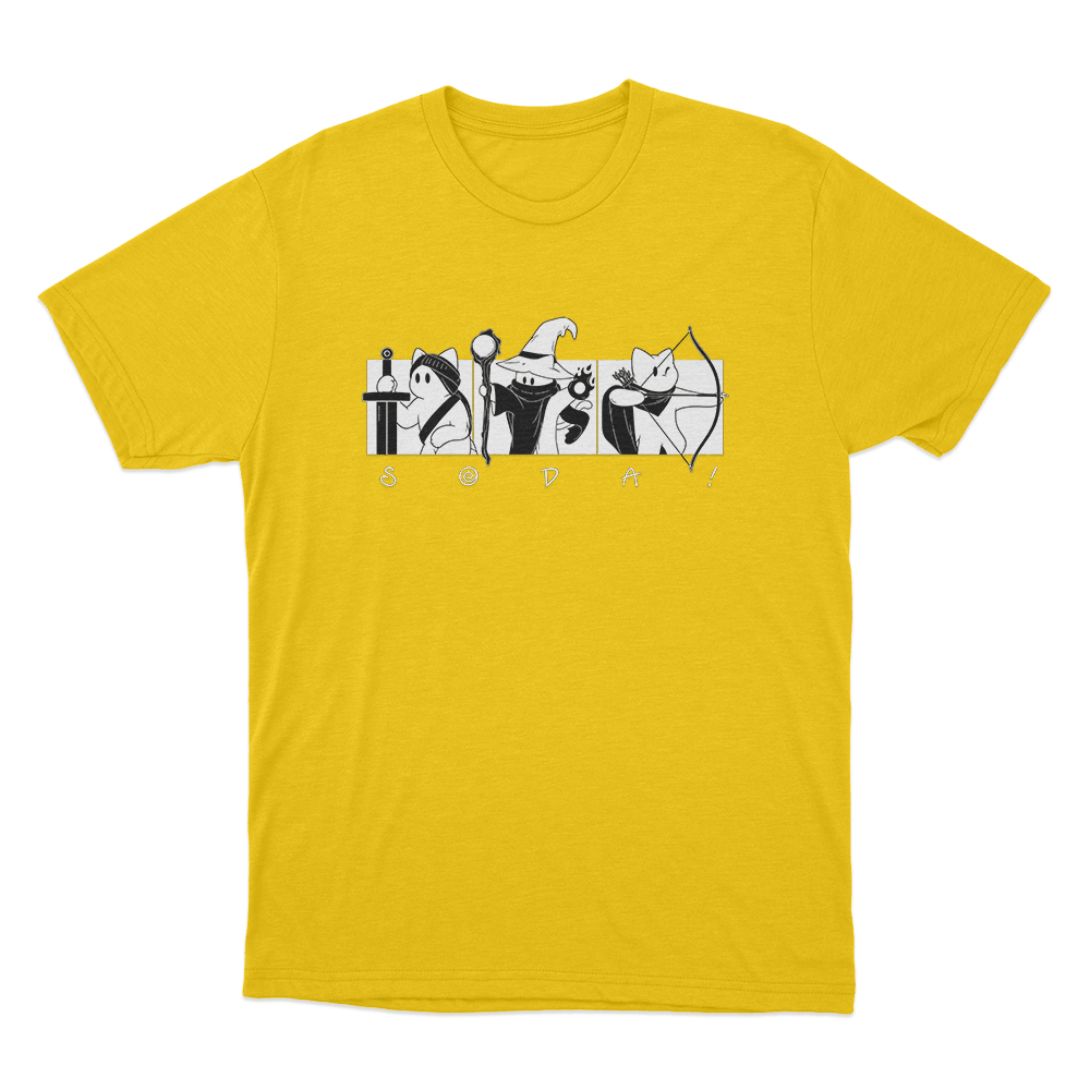 Soda Fantasy Cat Party Unisex T Shirt Yellow Soda Fantasy Cat Party Unisex T Shirt Yellow