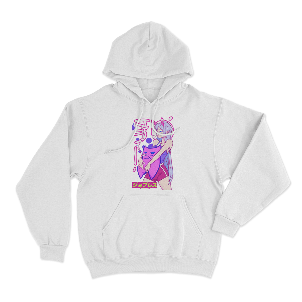 Sodapoppin Anime Demon Girl Cat Unisex Hoodie White Sodapoppin Anime Demon Girl Cat Unisex Hoodie White
