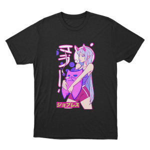 Sodapoppin Anime Demon Girl Cat Unisex T Shirt Black
