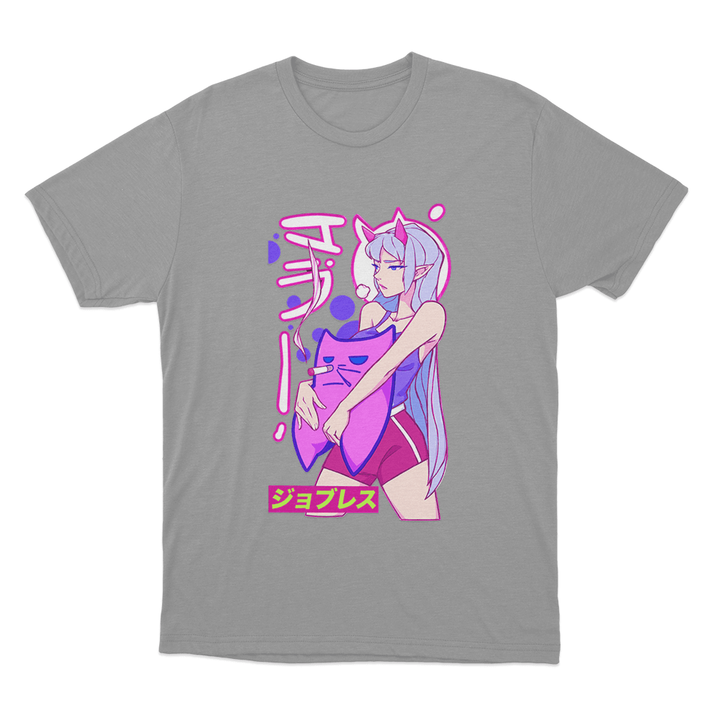 Sodapoppin Anime Demon Girl Cat Unisex T Shirt Grey Sodapoppin Anime Demon Girl Cat Unisex T Shirt Grey