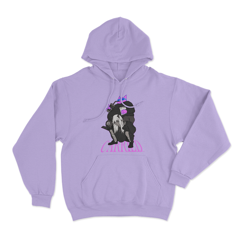 Sodapoppin Carried Pink Cat Unisex Hoodie Purple Sodapoppin Carried Pink Cat Unisex Hoodie Purple