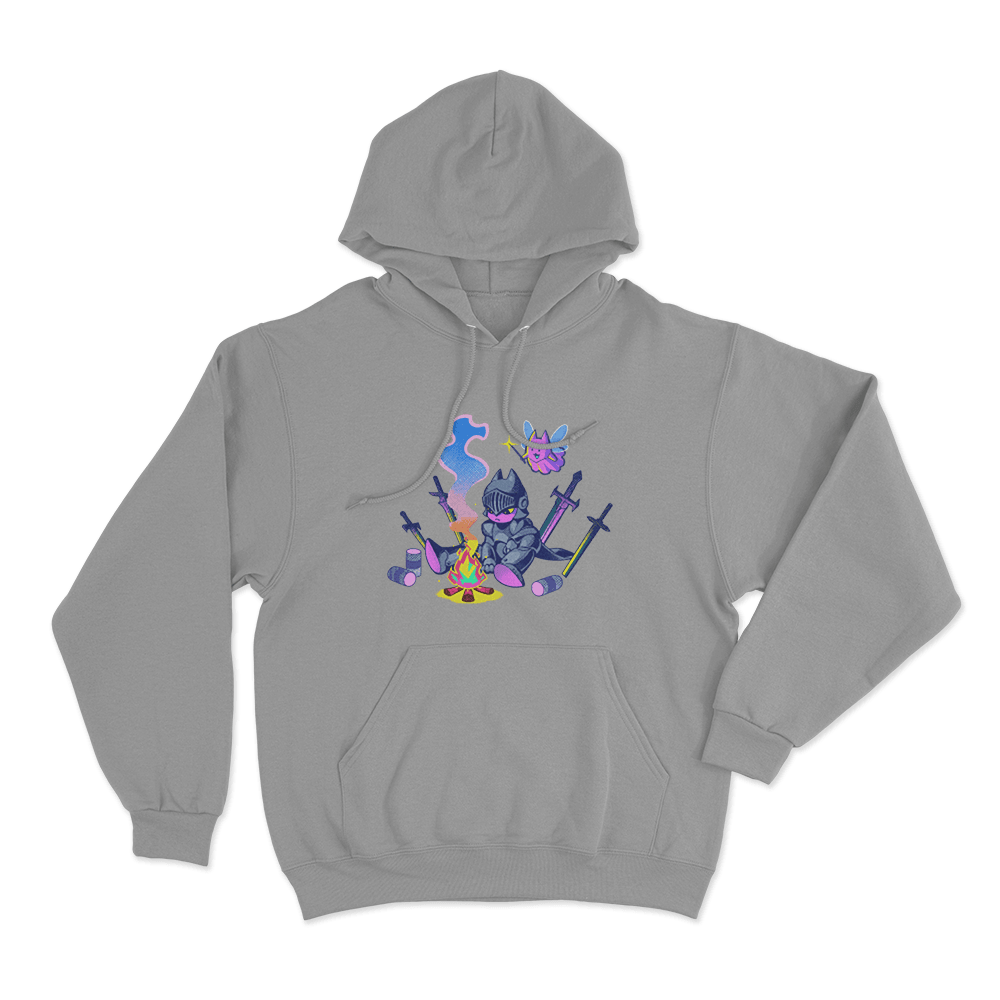 Sodapoppin Knight Campfire Cat Unisex Hoodie Grey Sodapoppin Knight Campfire Cat Unisex Hoodie Grey