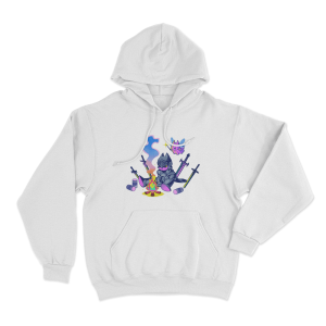 Sodapoppin Knight Campfire Cat Unisex Hoodie White