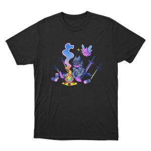 Sodapoppin Knight Campfire Cat Unisex T Shirt Black