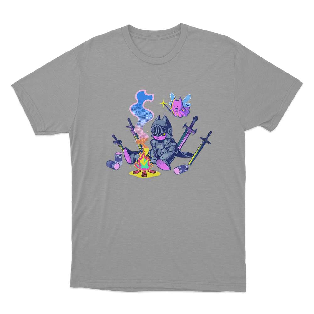 Sodapoppin Knight Campfire Cat Unisex T Shirt Grey Sodapoppin Knight Campfire Cat Unisex T Shirt Grey