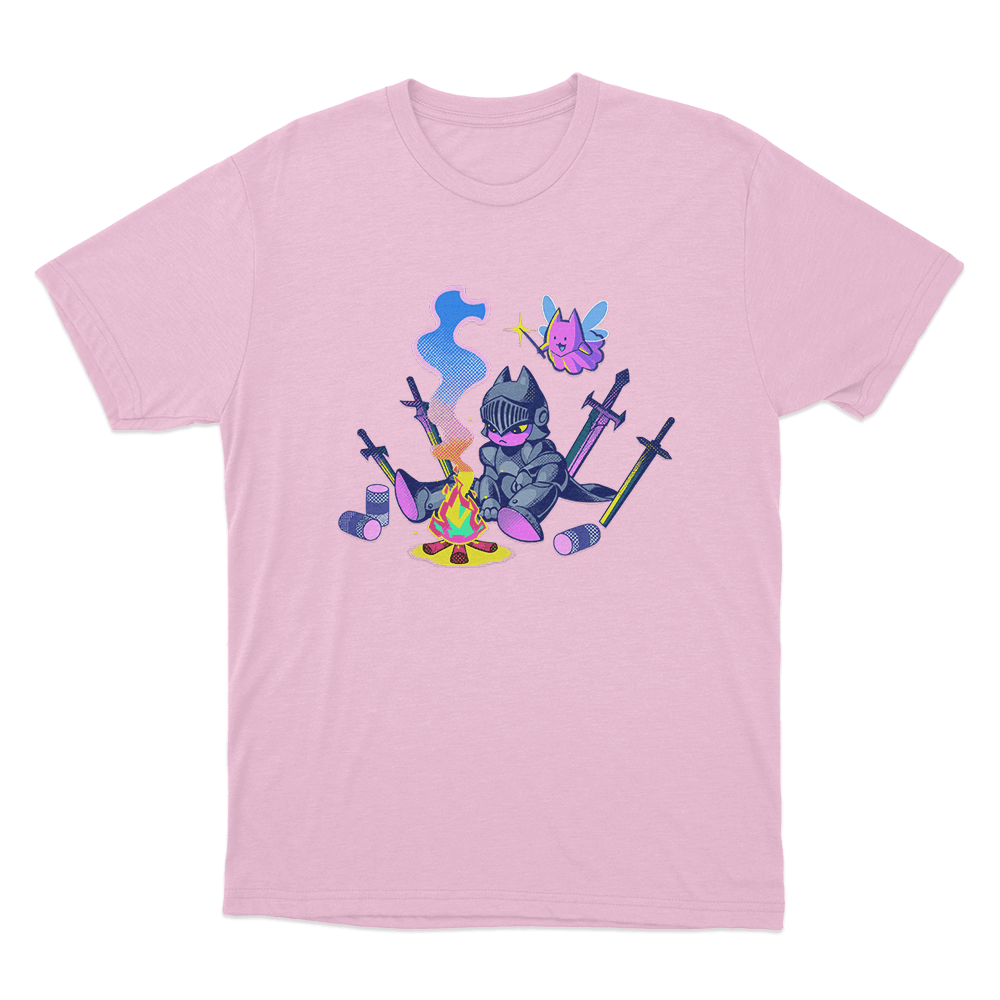 Sodapoppin Knight Campfire Cat Unisex T Shirt Pink Sodapoppin Knight Campfire Cat Unisex T Shirt Pink