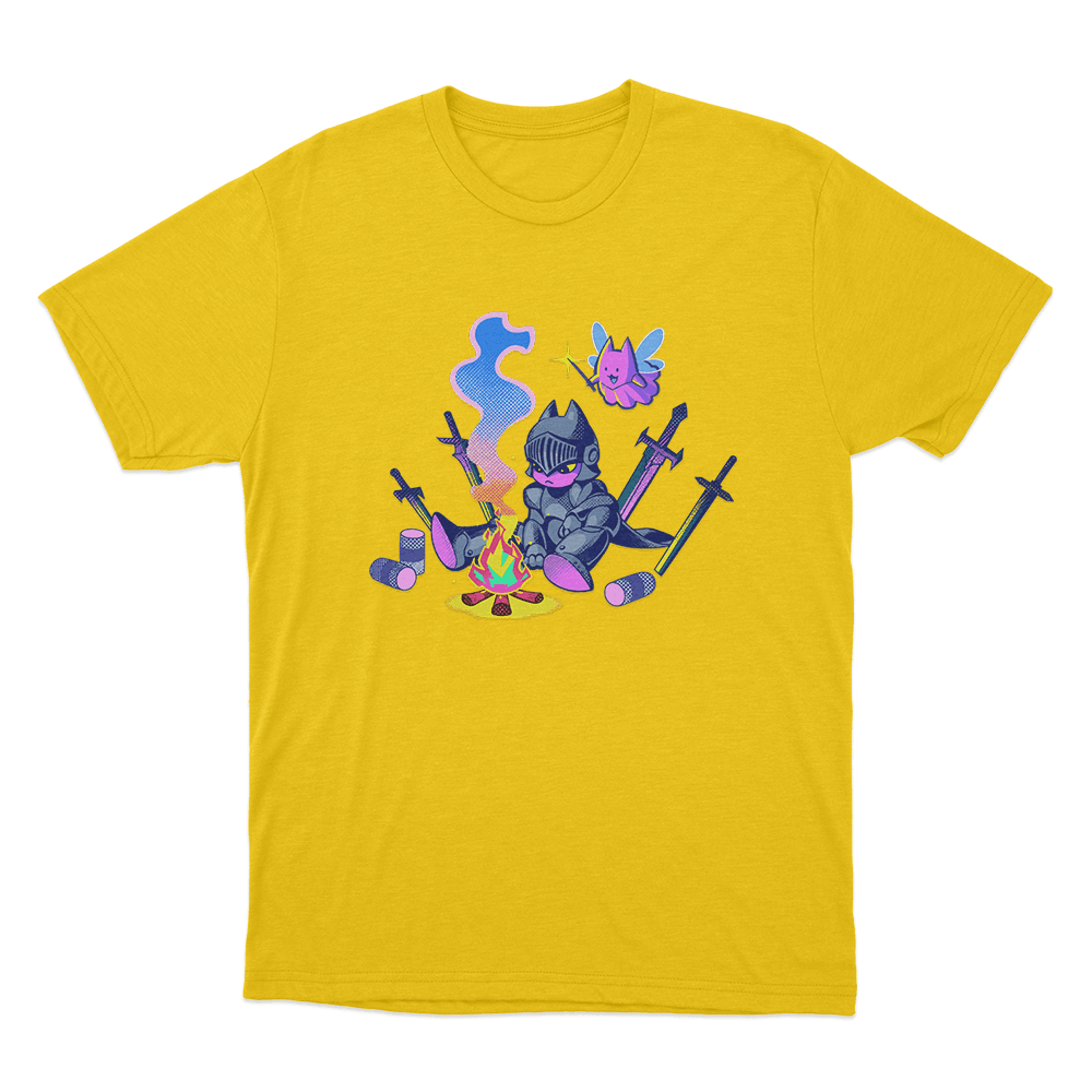 Sodapoppin Knight Campfire Cat Unisex T Shirt Yellow Sodapoppin Knight Campfire Cat Unisex T Shirt Yellow