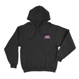Sodapoppin Peeking Pink Cat Unisex Hoodie Black