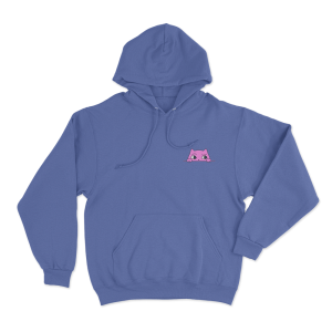Sodapoppin Peeking Pink Cat Unisex Hoodie Blue