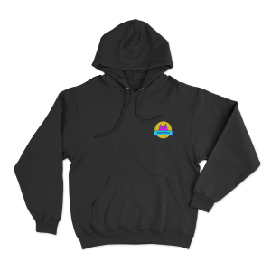 Sodapoppin Pink Cat Logo Unisex Hoodie Black