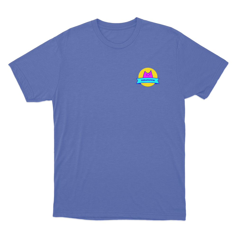 Sodapoppin Pink Cat Logo Unisex T Shirt Blue Sodapoppin Pink Cat Logo Unisex T Shirt Blue