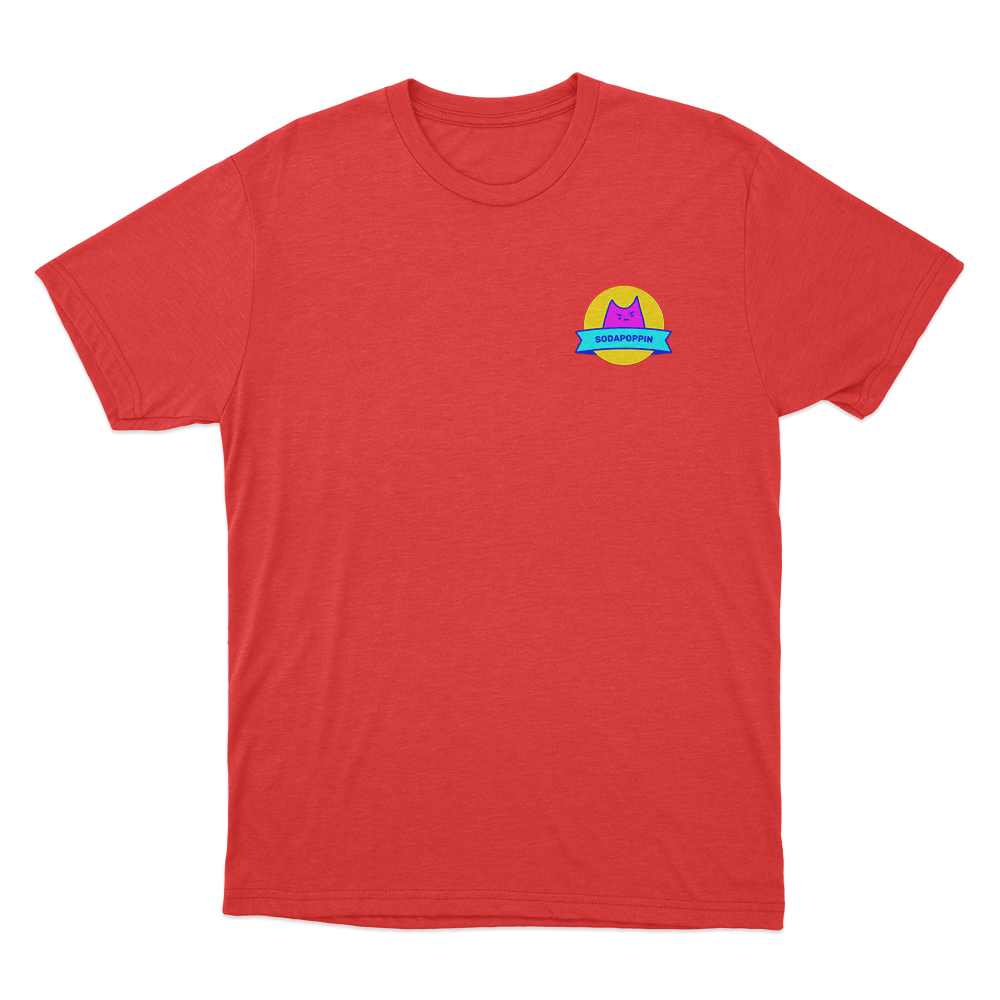 Sodapoppin Pink Cat Logo Unisex T Shirt Red Sodapoppin Pink Cat Logo Unisex T Shirt Red