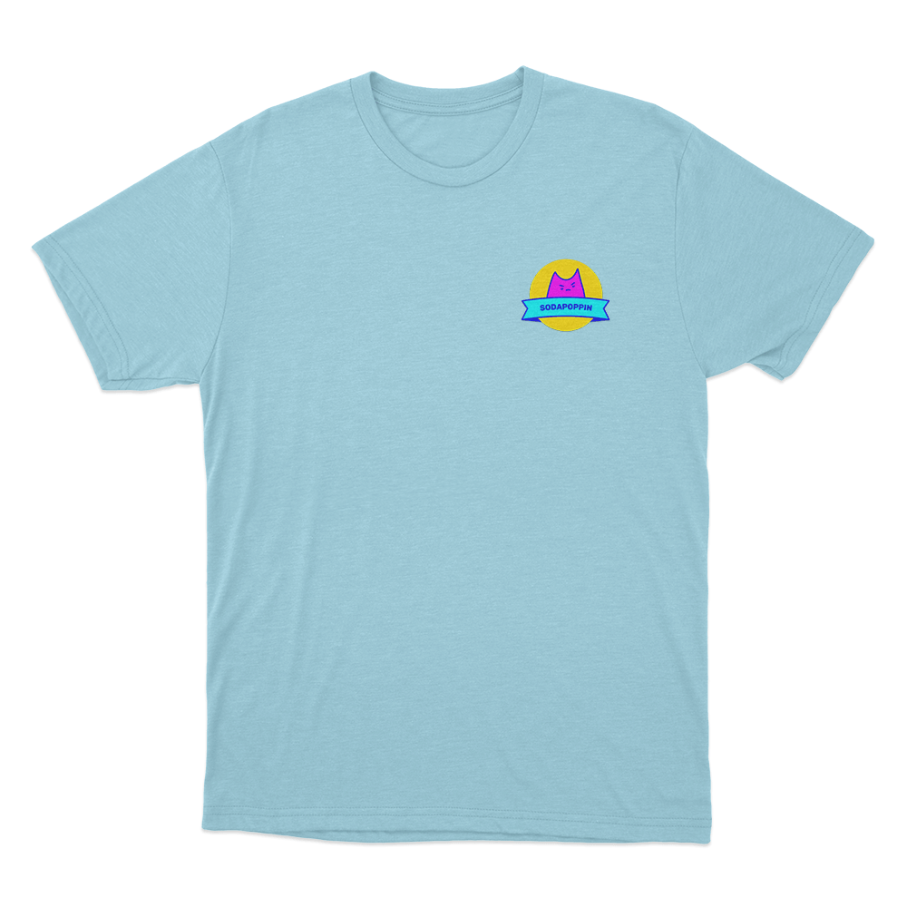 Sodapoppin Pink Cat Logo Unisex T Shirt Sky Blue Sodapoppin Pink Cat Logo Unisex T Shirt Sky Blue
