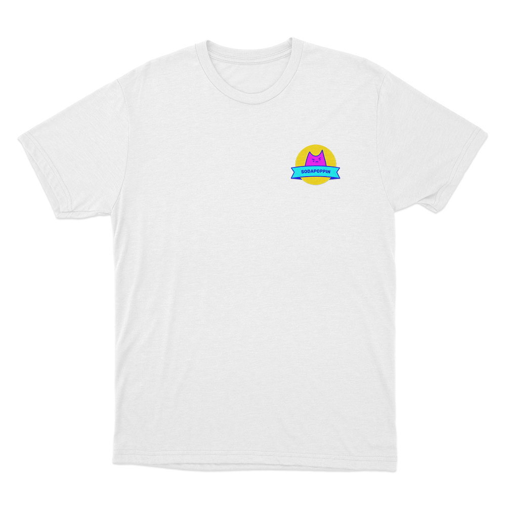 Sodapoppin Pink Cat Logo Unisex T Shirt White Sodapoppin Pink Cat Logo Unisex T Shirt White