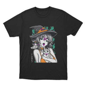 Sodapoppin Witch Girl And Cats Unisex T Shirt Black